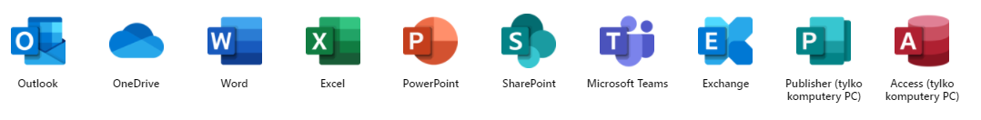 Aplikacje pakietu MS 365 Business Standard ESD Aplikacje pakietu MS 365 Business Standard ESD